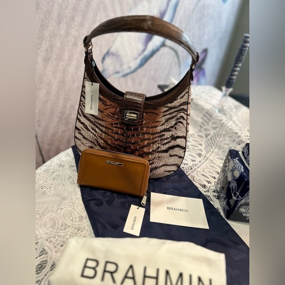 Brahmin Handbags - NEW 2-PIECE Brahmin Fallon Feline Bag with Suri Saddle Heroica wallet